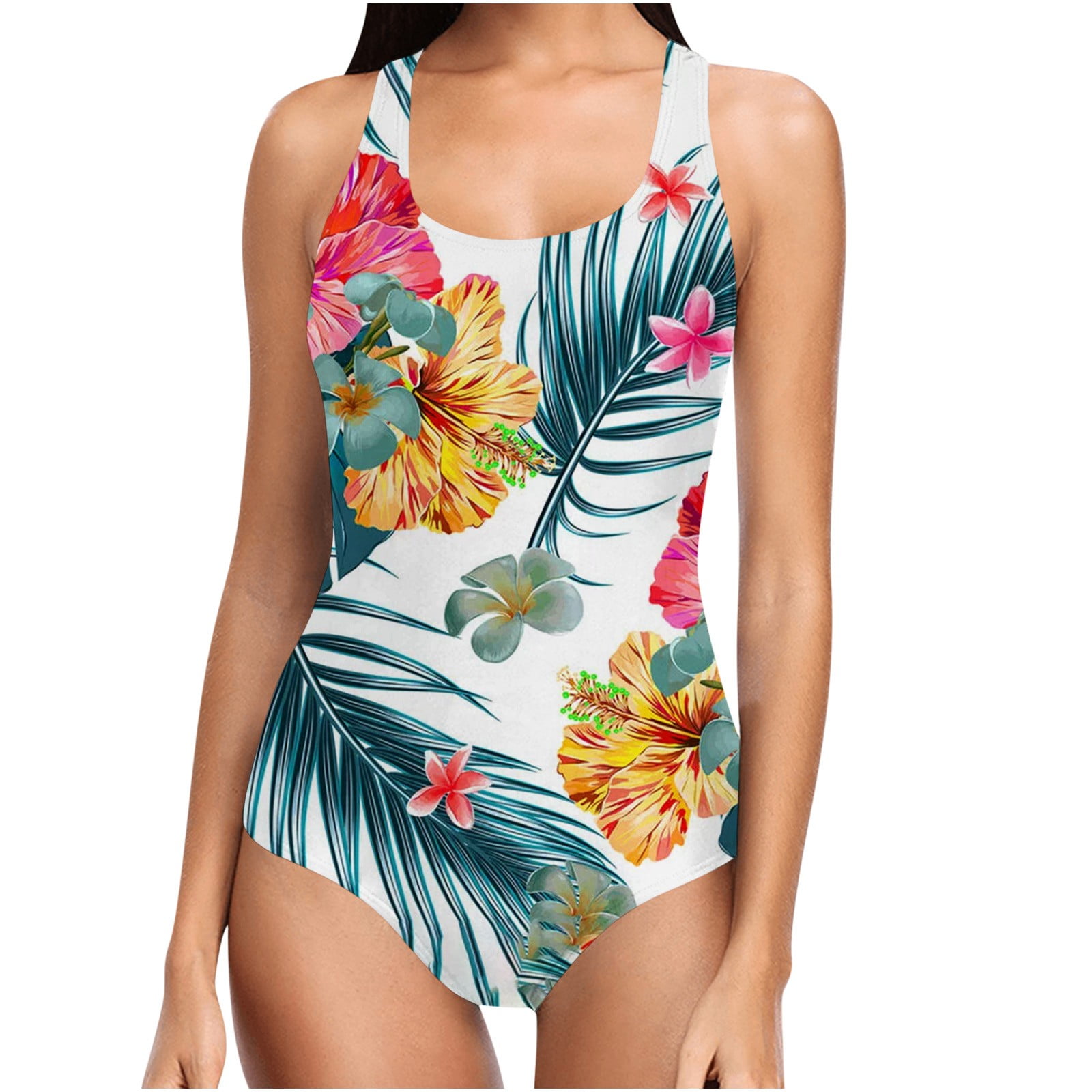 Plus Size Sexy One Piece Swimsuit Women Summer Beachwear Vintage Mesh Swimwear Bathing Suits