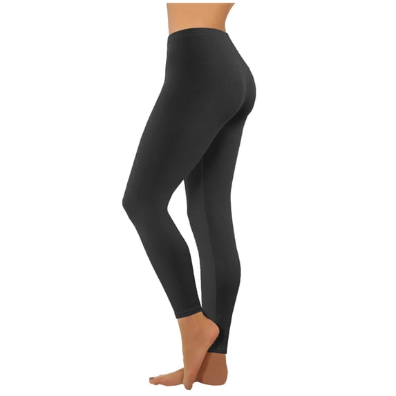 cocolona Women's Yoga Pants Casual Solid-Color Stretchy Waist Gym Running Workout Leggings