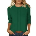 thumbnail image 1 of cocolona Womens 3/4 Sleeve Shirts Summer Crew Neck Pullover Tops Fashion Casaul Loose Blouses Basic Tees, 1 of 5