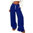 thumbnail image 1 of cocolona Womens Baggy Sweatpants Drawstring Wide Leg Slit Sweat Pants Fashion Causal Loose Joggers, 1 of 7