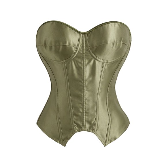 cocolona Womens Boned Bustier Tops Strapless Vintage Halloween Overbust Corset Gothic Party Corset