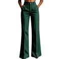 thumbnail image 1 of cocolona Womens Business Casual High Waist Dress Pants Elastic Waist Straight Wide Leg Commute Striped Pants with Pockets, 1 of 5