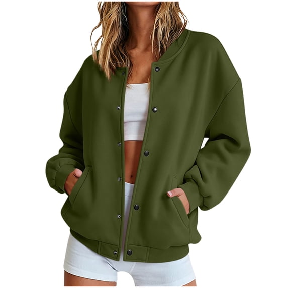 cocolona Womens Button Up Solid Color Jackets Long Sleeve Dropped Shoulder Loose Cardigan Winter Fall Trendy Casual Tops