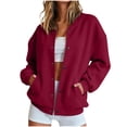 thumbnail image 1 of cocolona Womens Button Up Solid Color Jackets Long Sleeve Dropped Shoulder Loose Cardigan Winter Fall Trendy Casual Tops, 1 of 7