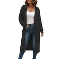 thumbnail image 1 of cocolona Womens Cable Knit Long Sweater Cardigan Loose Casual Hooded Long Sleeve Sweater Solid Color Trendy Fall Tunic Cardigan, 1 of 5