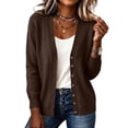 thumbnail image 1 of cocolona Womens Cardigan Sweater V Neck Long Sleeve Button Cozy Sweater Solid Color Casual LightWeight knit Cardigan, 1 of 5