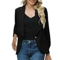 thumbnail image 1 of cocolona Womens Casual Blazers Long Sleeve Button Open Front Business Office Work Jacket Fall Fashion Solid Color Suit Coat, 1 of 6