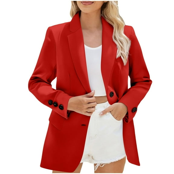 cocolona Womens Casual Blazers Long Sleeve Turndown Collar Blazer Business Office Work Suit Jacket Fall Outwear Coat 2025
