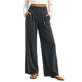thumbnail image 1 of cocolona Womens Casual Corduroy Pants Elastic Waist Straight Wide Leg Travel Lounge Pants with Pockets, 1 of 5
