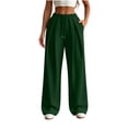 thumbnail image 1 of cocolona Womens Casual Front Pleated Sweatpants Elastic Waist Drawstring Wide Leg Sweat Pants with Pockets, 1 of 5