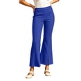thumbnail image 1 of cocolona Womens Casual High Waist Flare Leggings Elastic Waist Splited Wide Leg Dress Pants with Pockets, 1 of 5