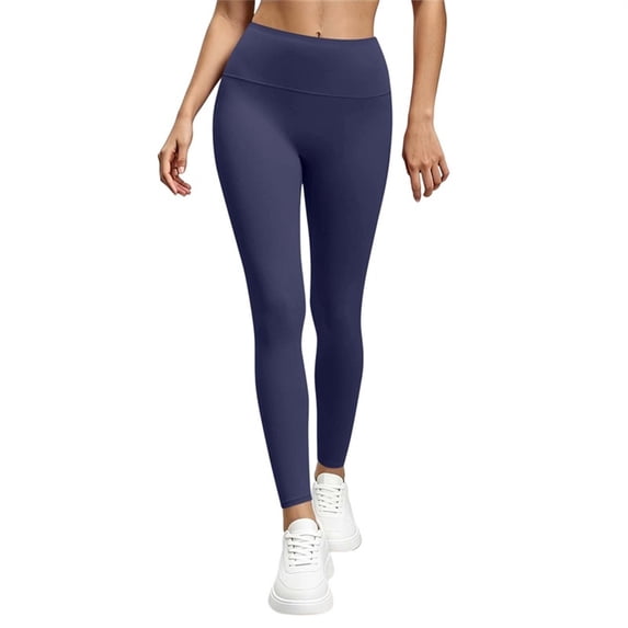 cocolona Womens Casual High Waist Leggings Solid Color Elastic Waist Slim Gym Workout Yoga Pants