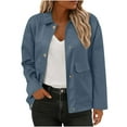 thumbnail image 1 of cocolona Womens Casual Long Sleeve Lapel Jacket Coat Button Down Cropped Shackets with Pockets S-2XL, 1 of 7