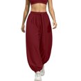 thumbnail image 1 of cocolona Womens Casual Loose High Waist Harem Pants Solid Color Elastic Waist Drawstring Travel Yoga Pants, 1 of 5