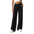 thumbnail image 1 of cocolona Womens Casual Loose Lounge Pants Elastic Waist Straight Wide Leg Travel Pants with Pockets, 1 of 5