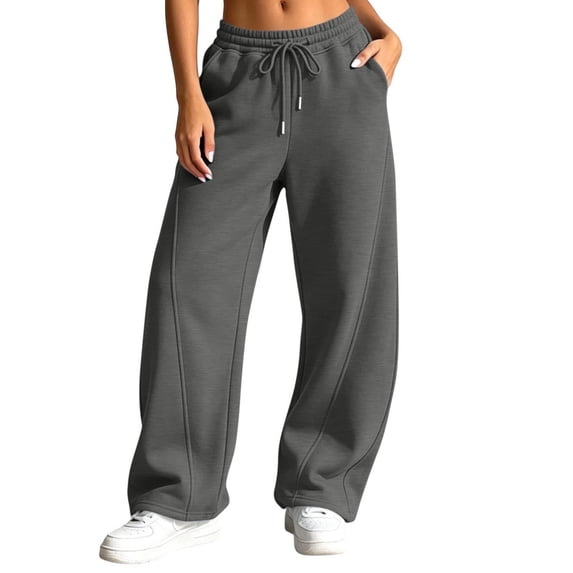 cocolona Womens Casual Loose Sweatpants Elastic Waist Drawstring Wide Leg Gym Workout Running Pants with Pockets