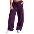 thumbnail image 1 of cocolona Womens Casual Loose Sweatpants Elastic Waist Drawstring Wide Leg Gym Workout Running Pants with Pockets, 1 of 5