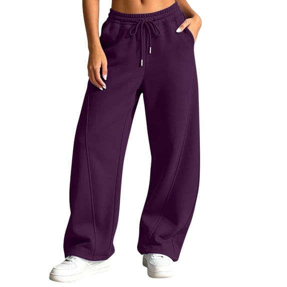 cocolona Womens Casual Loose Sweatpants Elastic Waist Drawstring Wide Leg Gym Workout Running Pants with Pockets