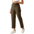 thumbnail image 1 of cocolona Womens Casual Outdoor Hiking Pants Button Zipper Waist Straight Wide Leg Waterproof Cargo Pants with Pockets, 1 of 5