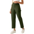 thumbnail image 1 of cocolona Womens Casual Outdoor Hiking Pants Button Zipper Waist Straight Wide Leg Waterproof Cargo Pants with Pockets, 1 of 5
