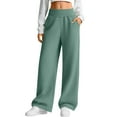 thumbnail image 1 of cocolona Womens Casual Sweatpants with Pockets Wide Leg Baggy Sweat Pants Elastic Waist Joggers Fashion Solid Lounge Trousers, 1 of 8