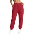 thumbnail image 1 of cocolona Womens Casual Waffle Joggers Elastic Waist Drawstring Straight Gym Workout Running Pants with Pockets, 1 of 5