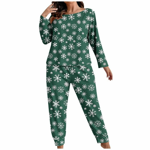 cocolona Womens Christmas Pajamas Plus Size Long Sleeve Tops and Jogger Pants 2 Piece Lounge Outfits Sleepwear Loungewear Home Set