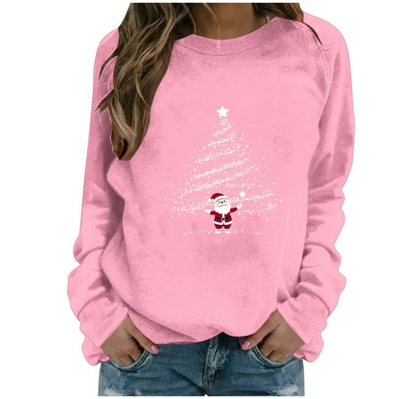 cocolona Womens Christmas Sweatshirts Crewneck Long Sleeve Graphic Shirts Fall Winter Casual Loose Pullover Tops