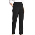 thumbnail image 1 of cocolona Womens Corduroy Pants Elastic Waist Straight Leg Casual Long Pants Fashion Solid Color Lounge Trousers with Pockets, 1 of 8
