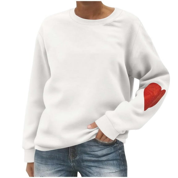 cocolona Womens Crewneck Oversized Sweatshirts Fall Winter Long Sleeve Pullover Sweaters Fashion Casual Heart Print Sweatshirts Tops