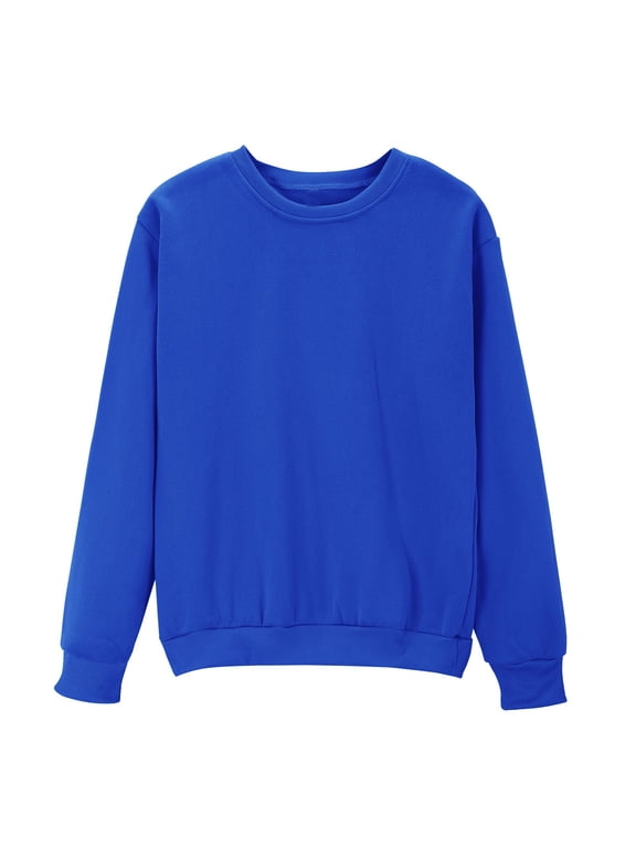 Womens Crewneck Sweatshirts Fall Long Sleeve Shirts Fashion Solid Loose Pullover Tops Casual Blouses