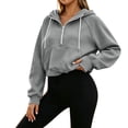 thumbnail image 1 of cocolona Womens Cropped Workout Hoodies Casual Long Sleeve Pullover Hooded Fall Sweatshirts Tops, 1 of 7