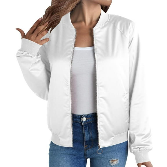 cocolona Womens Fall Jackets Long Sleeve Full Zip Jacket Tops Fashion Casual Solid Color Coats with Pocket