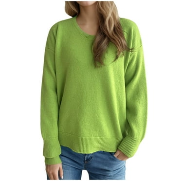cocolona Womens Fall Winter Knitted Loose Pullover Sweaters Fashion Casual Solid Tops Long Sleeve V-Neck Shirts