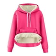 thumbnail image 1 of cocolona Womens Fleece Hoodies Winter Warm Long Sleeve Hooded Sweatshirts Fashion Casual Solid Color Pullover Tops, 1 of 7