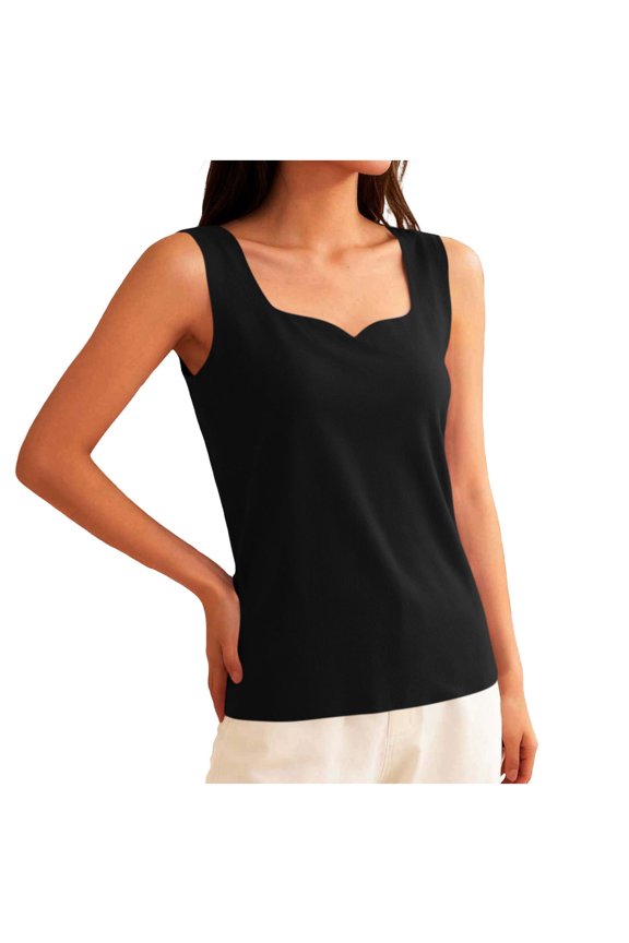 Womens Fleece Lined Tank Tops Crew Neck Sleeveless Base Layer Undershirt for Cold Weather