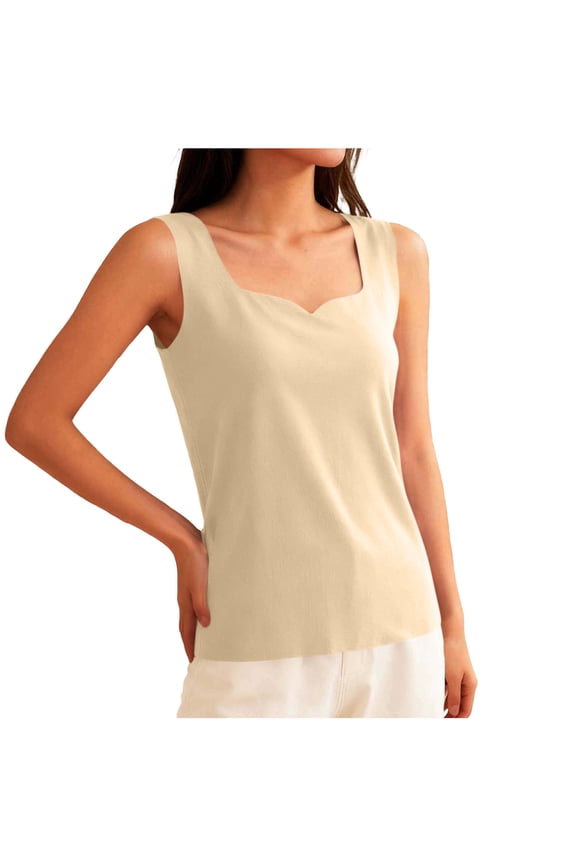 Womens Fleece Lined Tank Tops Crew Neck Sleeveless Base Layer Undershirt for Cold Weather