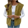 thumbnail image 1 of cocolona Womens Fleece Vest Fall Winter Fuzzy Warm Sleeveless Jacket Lightweight Open Front Cardigan Coat, 1 of 8