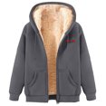 thumbnail image 1 of cocolona Womens Full Zip Up Hoodies Winter Warm Fleece Lined Hooded Sweatshirt Jacket Fashion Casual Heart Print Coat with Pockets, 1 of 5