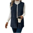 thumbnail image 1 of cocolona Womens Fuzzy Fleece Vest Sleeveless Crew Neck Jacket Fall Winter Lightweight Open Front Cardigan Coat with Pocket, 1 of 8