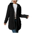 thumbnail image 1 of cocolona Womens Fuzzy Hooded Coat Casual Long Sleeve Fleece Warm Hoodie Jacket Fashion Casual Loose Button Cardigan Outwear, 1 of 5