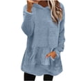 thumbnail image 1 of cocolona Womens Fuzzy Hoodies Fall Winter Fleece Warm Hooded Sweatshirts Fashion Casual Solid Color Pullover Sweater Tops Soft Comfy Jacket, 1 of 3