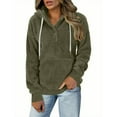 thumbnail image 1 of cocolona Womens Fuzzy Hoodies Fleece Warm Oversized Button Hooded Sweatshirts Fashion Casual Pullover Sweater Tops Fall Winter Outwear Coat, 1 of 7