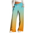 thumbnail image 1 of cocolona Womens Gradient Casual Pants Elastic Waist Drawstring Wide Leg Travel Workout Pants with Pockets, 1 of 5