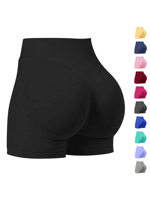 Womens Gym Workout Shorts Seamless Butt Lifting Biker Shorts Soft Stretchy Yoga Shorts for Women