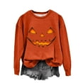 thumbnail image 1 of cocolona Womens Halloween Graphic Sweatshirts Fall Winter Long Sleeve Crewneck Shirts Fashion Casual Loose Tops Hallowee Gifts, 1 of 3