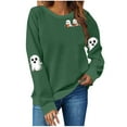 thumbnail image 1 of cocolona Womens Halloween Graphic Sweatshirts Fall Winter Long Sleeve Crewneck Shirts Lightweight Comfy Oversized Sweatshirts Tops, 1 of 4