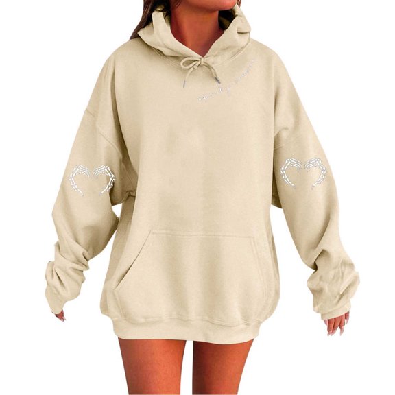 cocolona Womens Halloween Hoodies Casual Oversized Hooded Sweatshirts Fall Winter Graphic Hoodie Long Sleeve Pullover Tops