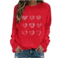 thumbnail image 1 of cocolona Womens Heart Graphic Sweatshirts Fall Winter Crew Neck Long Sleeve Shirts Fashion Casual Loose Pullover Tops, 1 of 3