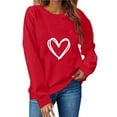 thumbnail image 1 of cocolona Womens Heart Graphic Sweatshirts Fall Winter Crewneck Long Sleeve Shirts Fashion Casual Loose Love Print Pullover Tops, 1 of 6